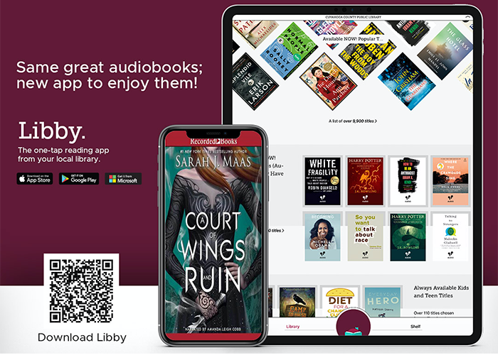 Download the Libby App for reading electronic content including e-books, e-audiobooks and more.