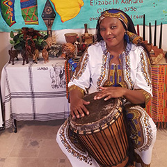 African storyteller Elizabeth Kahura.