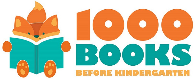 1000 Books before Kindergarten reading challenge promo illustration image