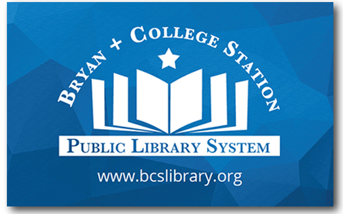 Image of a Bryan + College Station Public Library System library card.