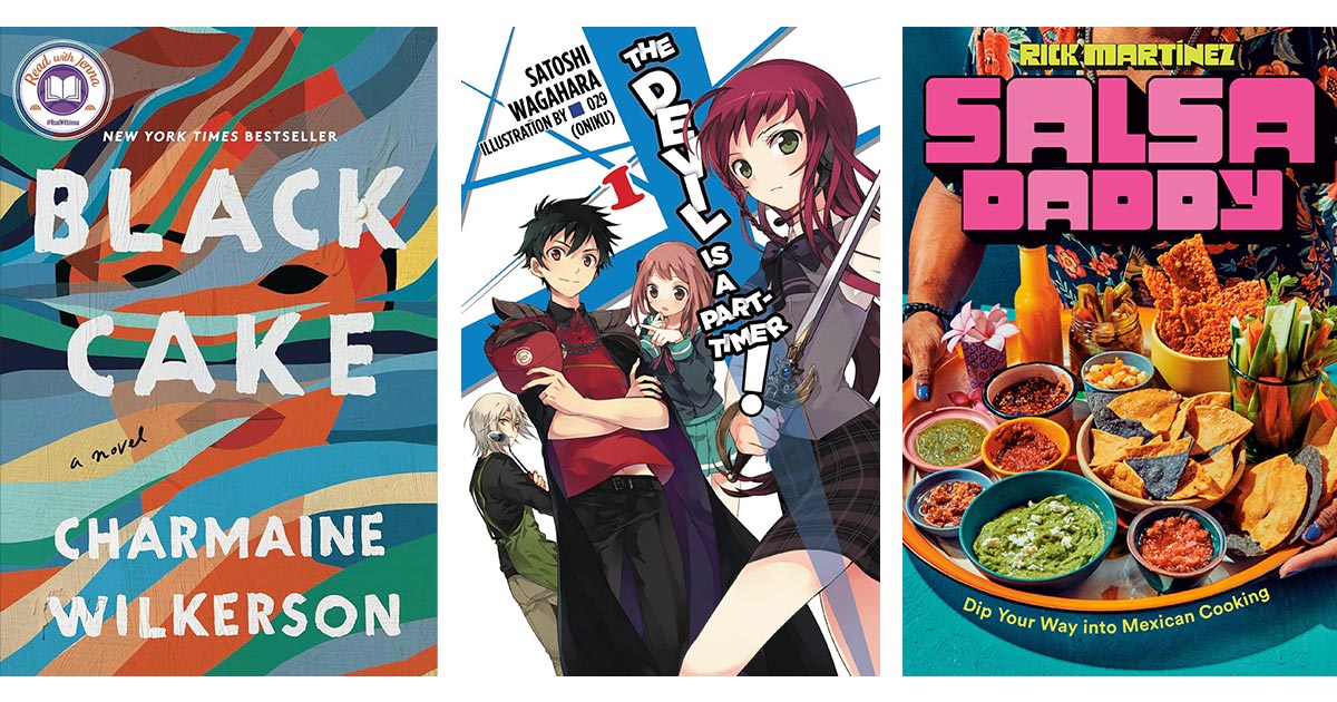 Book covers: Black Cake, The devil is a part-timer!, Salsa Daddy: dip your way into Mexican cooking