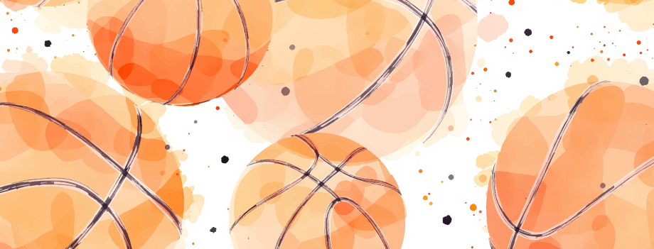 illustrative painted basketballs