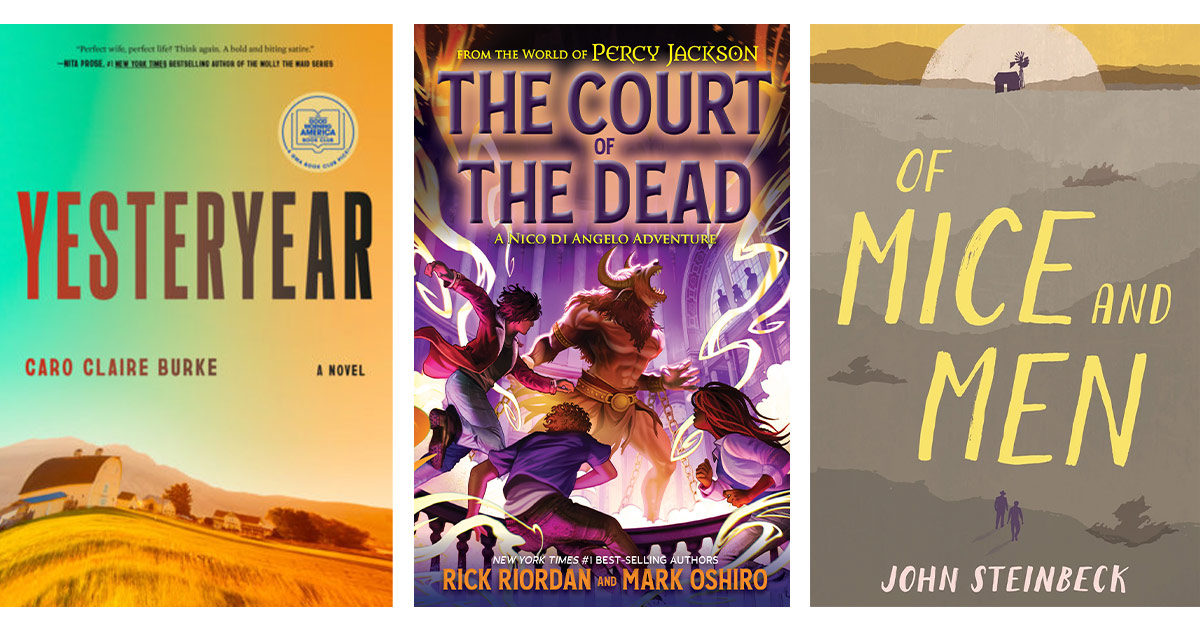 Book covers: Yesteryear, The Court of the Dead, and Of Mice and Men